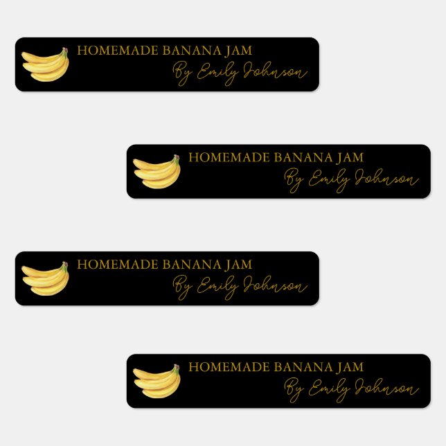 Homemade Banana Jam Thin Label (Group)