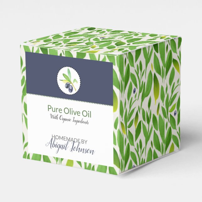 Homemade Bath & Body Packaging | Olive Oil Box (Front Side)