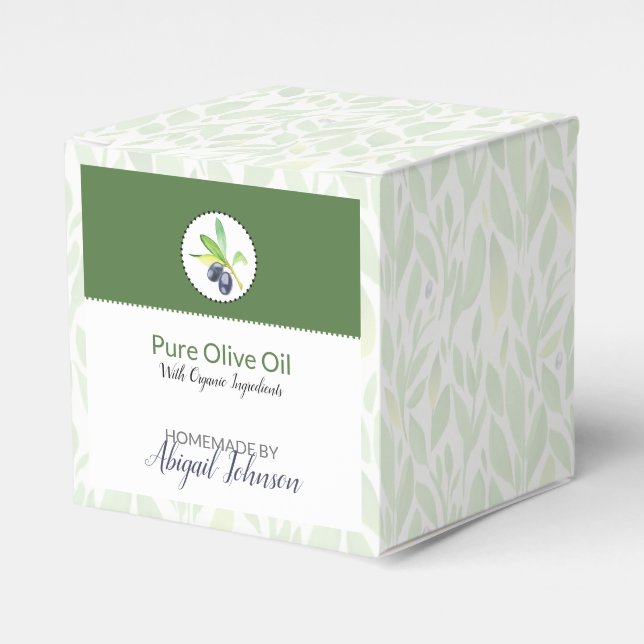 Homemade Bath & Body Packaging | Olive Oil Box (Front Side)
