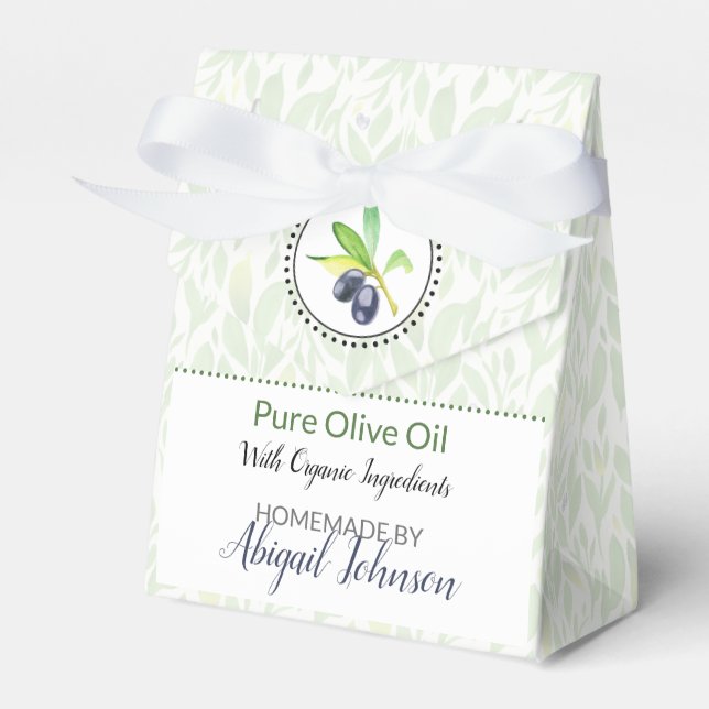 Homemade Bath & Body Packaging | Olive Oil Box (Front Side)