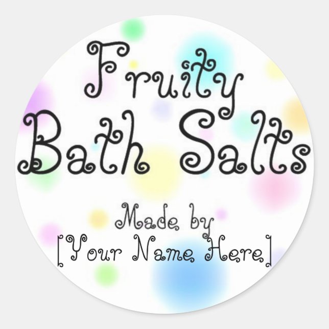 Homemade Bath Salts Customisable Labels (Front)