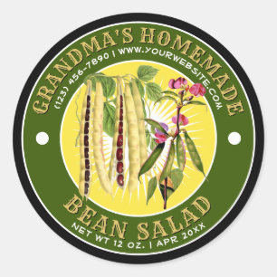 Homemade Bean Salad Label Template
