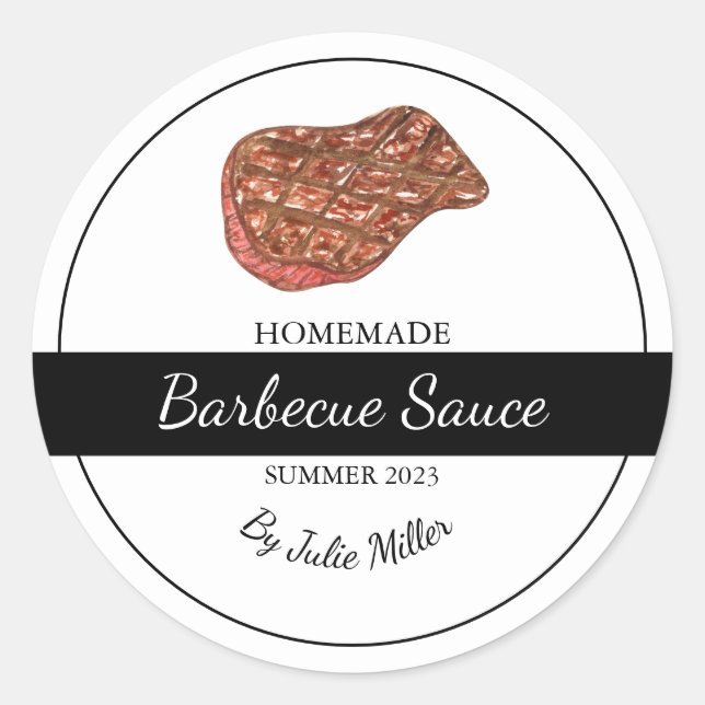 Homemade Beef Barbecue Sauce BBQ Label (Front)