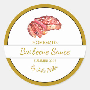 Homemade Beef Barbecue Sauce BBQ Label