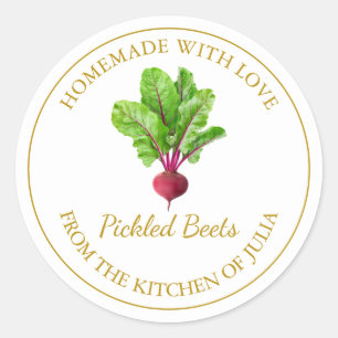 Homemade Beet Root Pickle Label   White