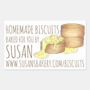 Homemade Biscuits Baked Made By Southern Cooking Rectangular Sticker
