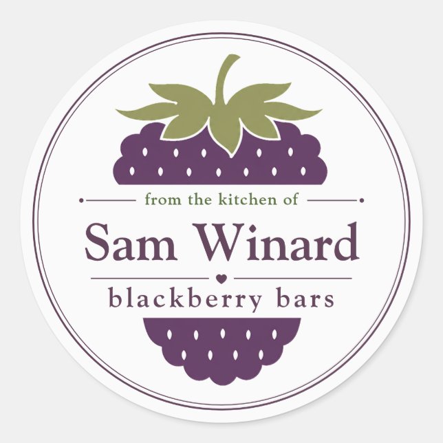 Homemade Blackberry Bars Kitchen Label (Front)