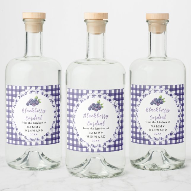 Homemade Blackberry Cordial Bottle Label (Bottles)