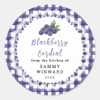 Homemade Blackberry Cordial Bottle Label