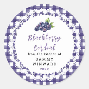 Homemade Blackberry Cordial Bottle Label