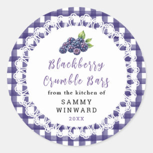 Homemade Blackberry Crumble Bar Label