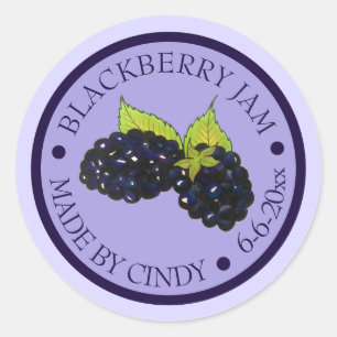 Homemade Blackberry Jam Jelly Preserves Canned By Classic Round Sticker