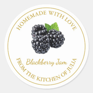 Homemade Blackberry Jam Label White