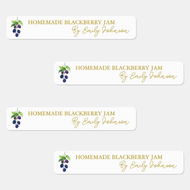 Homemade Blackberry Jam Thin Label (Group)