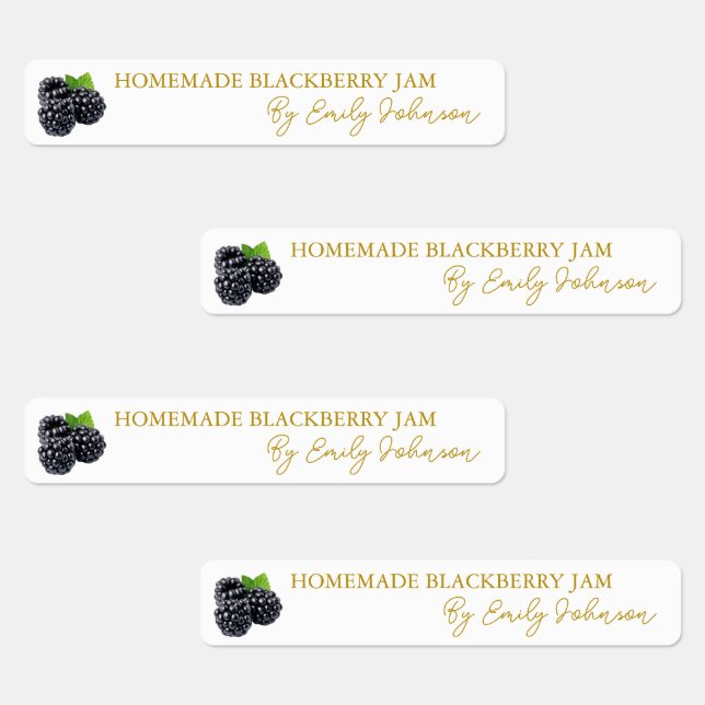 Homemade Blackberry Jam Thin Label (Group)