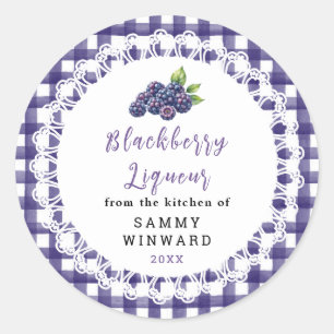 Homemade Blackberry Liqueur Bottle Label