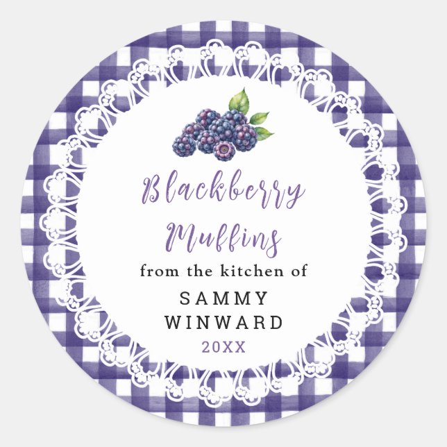 Homemade Blackberry Muffins Label (Front)