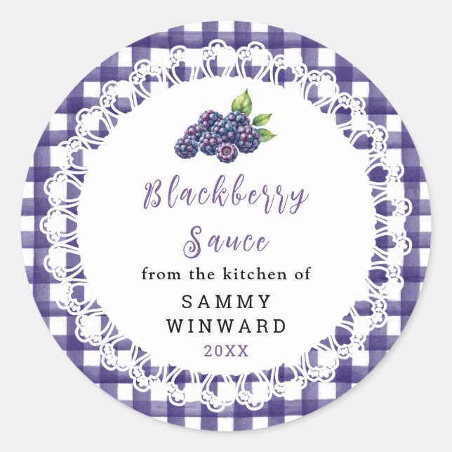 Homemade Blackberry Sauce Label (Front)