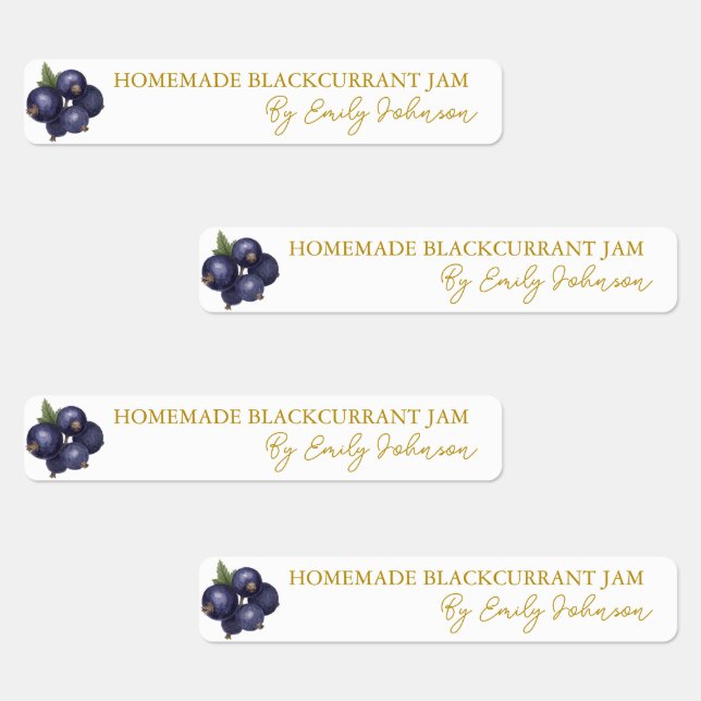 Homemade Blackcurrant Jam Thin Seal Label (Group)