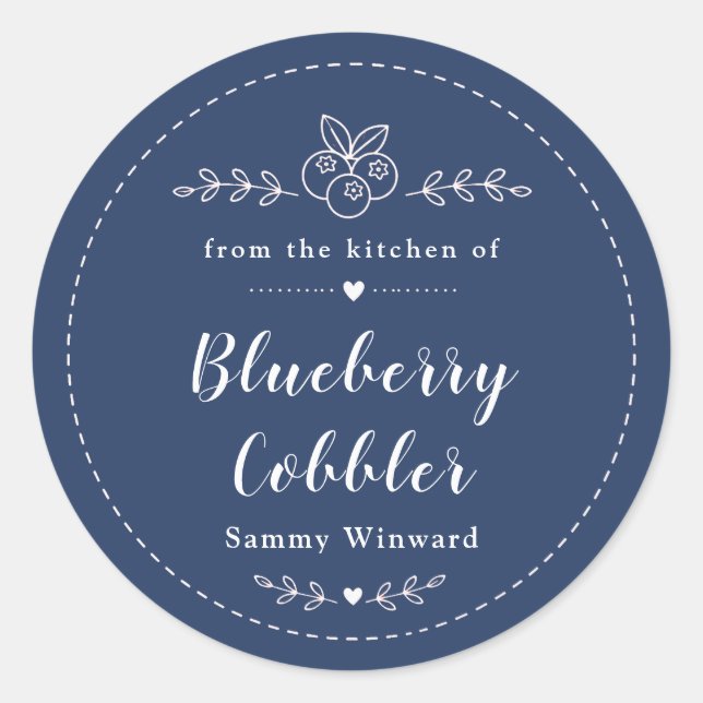 Homemade Blueberry Cobbler Label (Front)