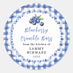 Homemade Blueberry Crumble Bar Label