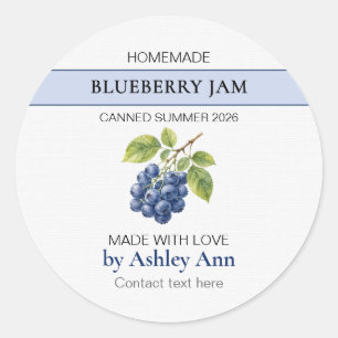 Homemade Blueberry Jam Canning Stickers
