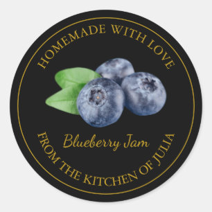 Homemade Blueberry Jam Label Black