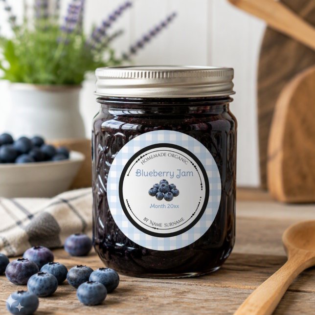 Homemade Blueberry Jam Label Sticker (Creator Uploaded)