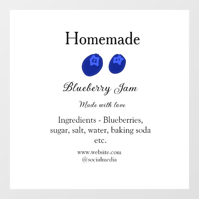 Homemade blueberry jam made with love add text (Sheet)