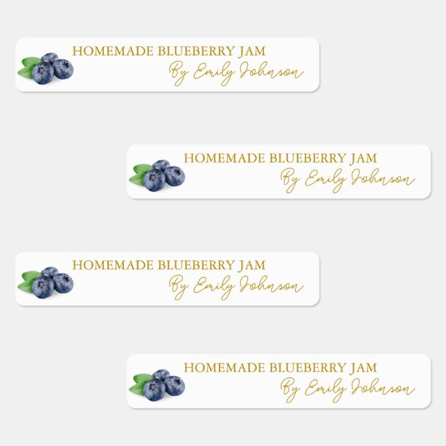 Homemade Blueberry Jam Thin Label (Group)