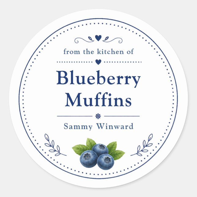 Homemade Blueberry Muffins Label (Front)