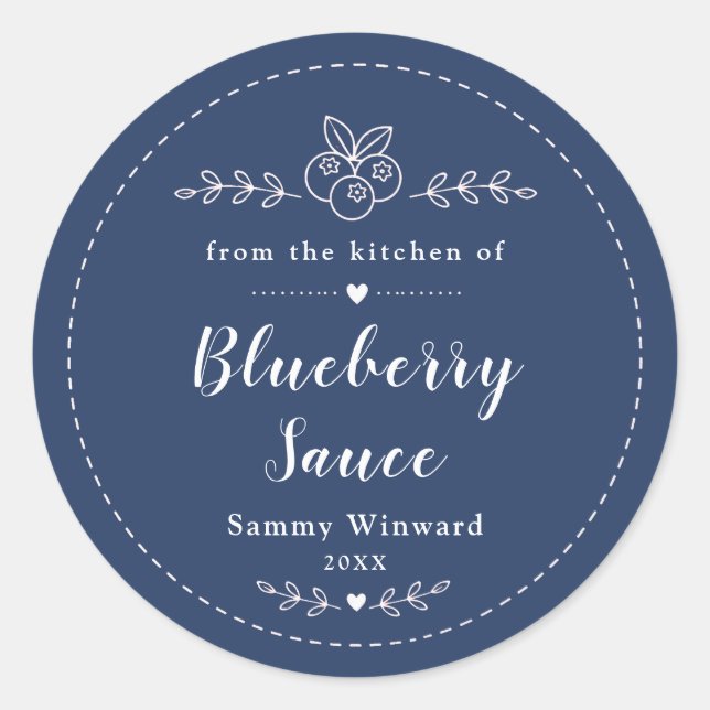 Homemade Blueberry Sauce Label (Front)