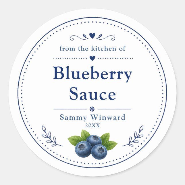Homemade Blueberry Sauce Label (Front)