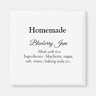 Homemade blueberry y jam made with love add text magnet