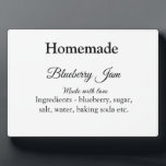 Homemade blueberry y jam made with love add text plaque<br><div class="desc">Design</div>