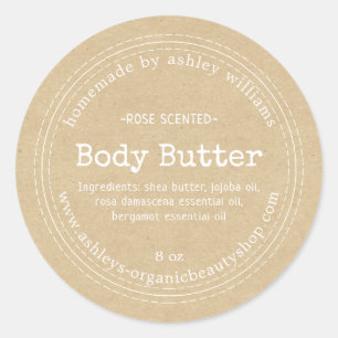 Homemade Body Butter Kraft Organic Business Label