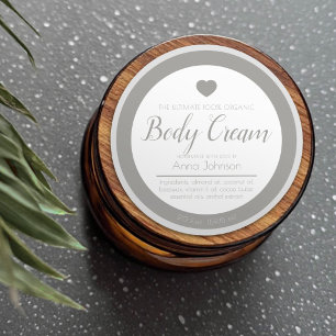 Homemade body cream ingredients grey white label