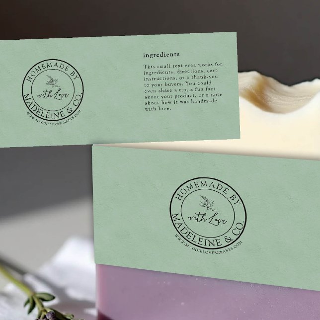Homemade Botanical Custom Sage Packaging Label (homemade product label template artisan maker crafter craft gifting boutique small business sage)
