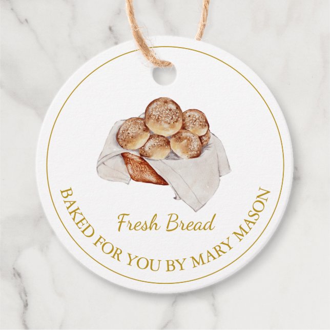 Homemade Bread Favour Tags | White (Front)