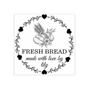 Homemade Bread Rubber Stamp