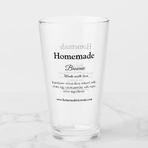 Homemade brwonie made with love add text website glass