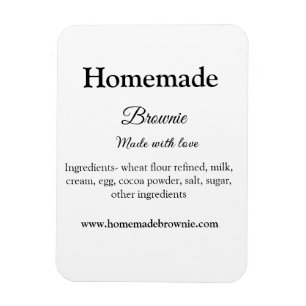 Homemade brwonie made with love add text website magnet