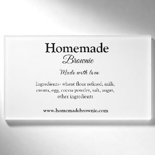 Homemade brwonie made with love add text website name tag