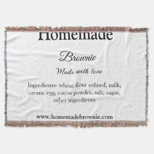 Homemade brwonie made with love add text website throw blanket