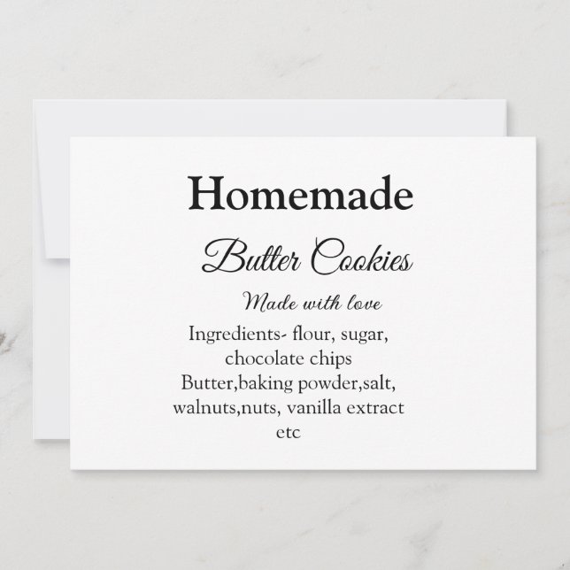 Homemade butter cookies made with love add text invitation (Front)
