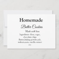Homemade butter cookies made with love add text