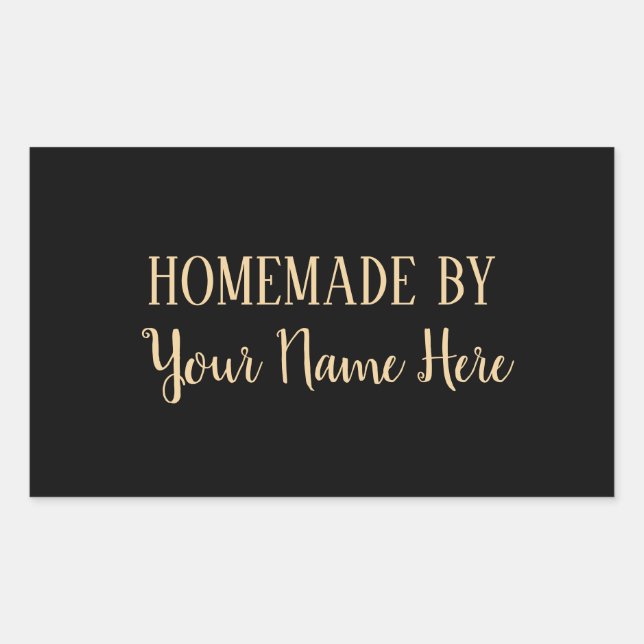 Homemade By Cookie Cake elegant modern Rectangular Sticker (Front)