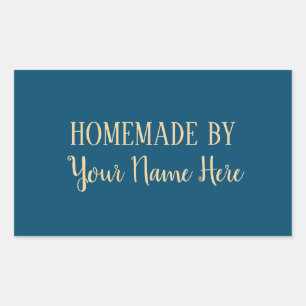 Homemade By Cookie Cake elegant modern Rectangular Sticker
