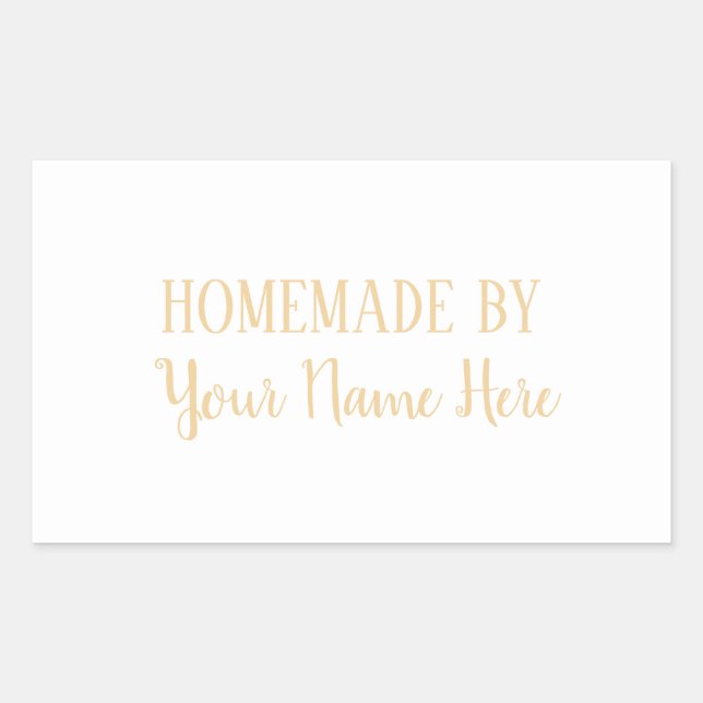 Homemade By Cookie Cake elegant modern Rectangular Sticker (Front)