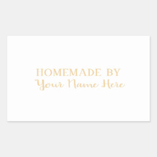 Homemade By Cookie Cake elegant modern Rectangular Sticker